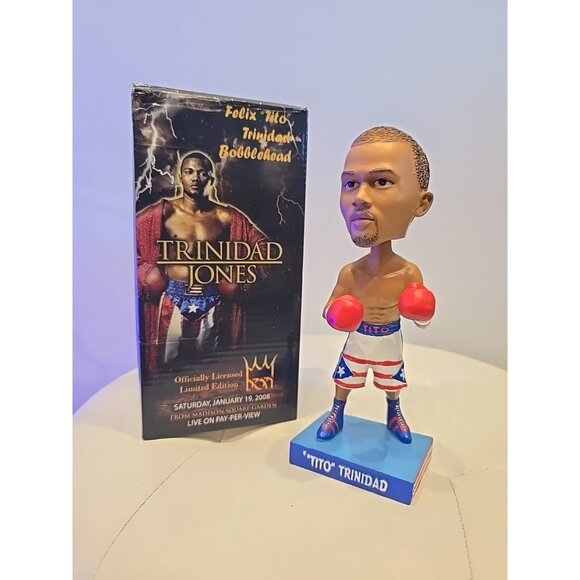 Boxer Boxing Bobblehead FELIX TITO TRINIDAD Roy JONES 2008 BOX Don KING Rare - Picture 9 of 14